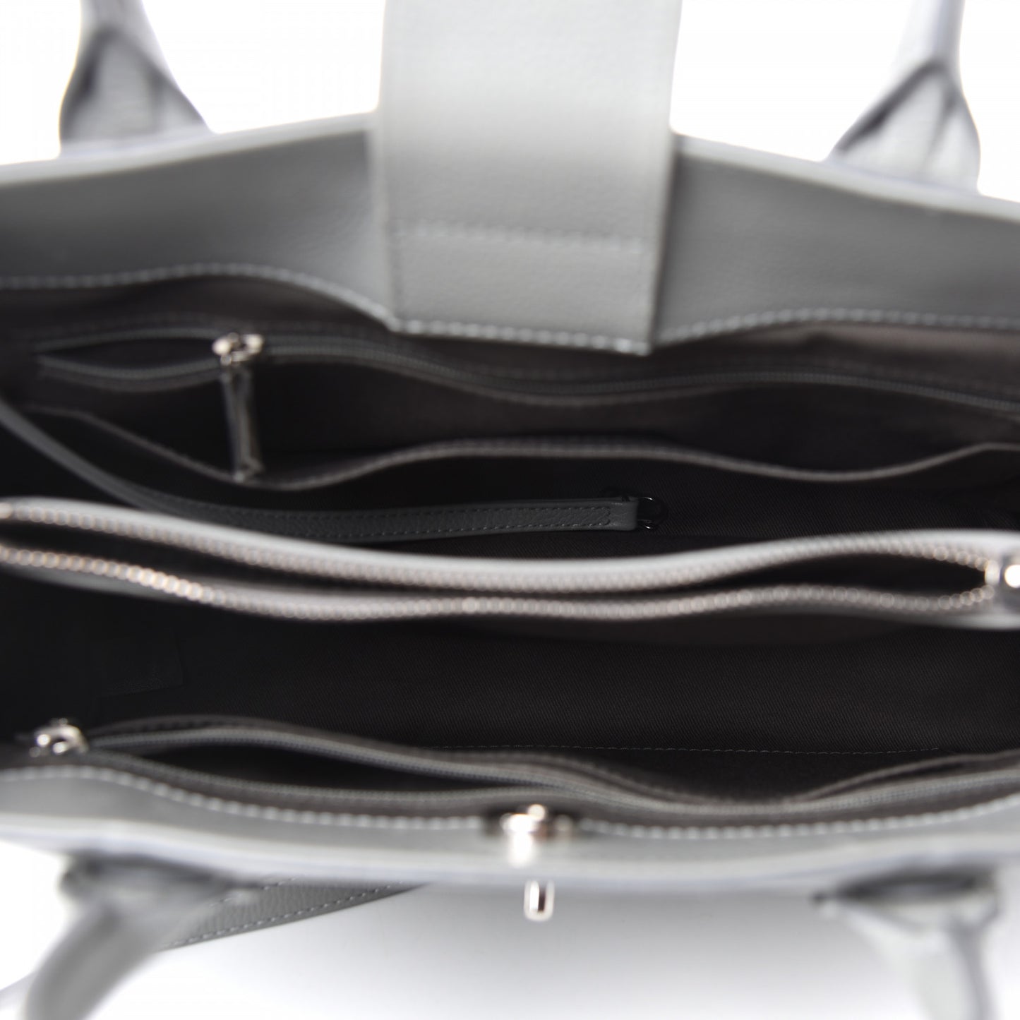 Grained Calfskin Small Neo Executive Shopper Tote Grey
