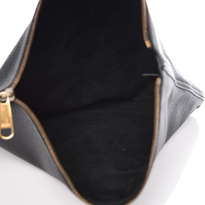Gucci Pebbled Calfskin Medium Logo Portfolio Clutch Black 5 of 10