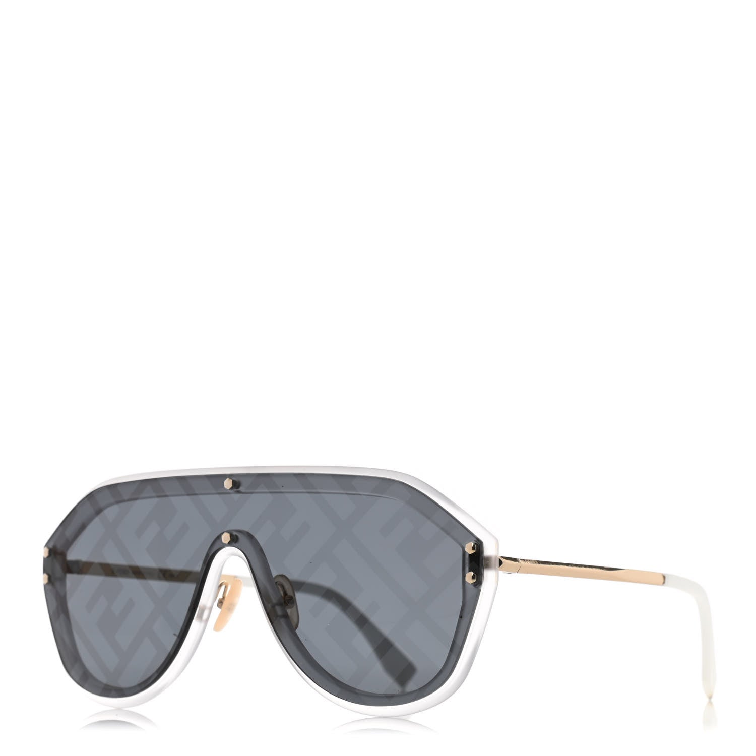Fendi FF Fabulous Shield Sunglasses FF M0039/G/S Transparent White 1 of 7
