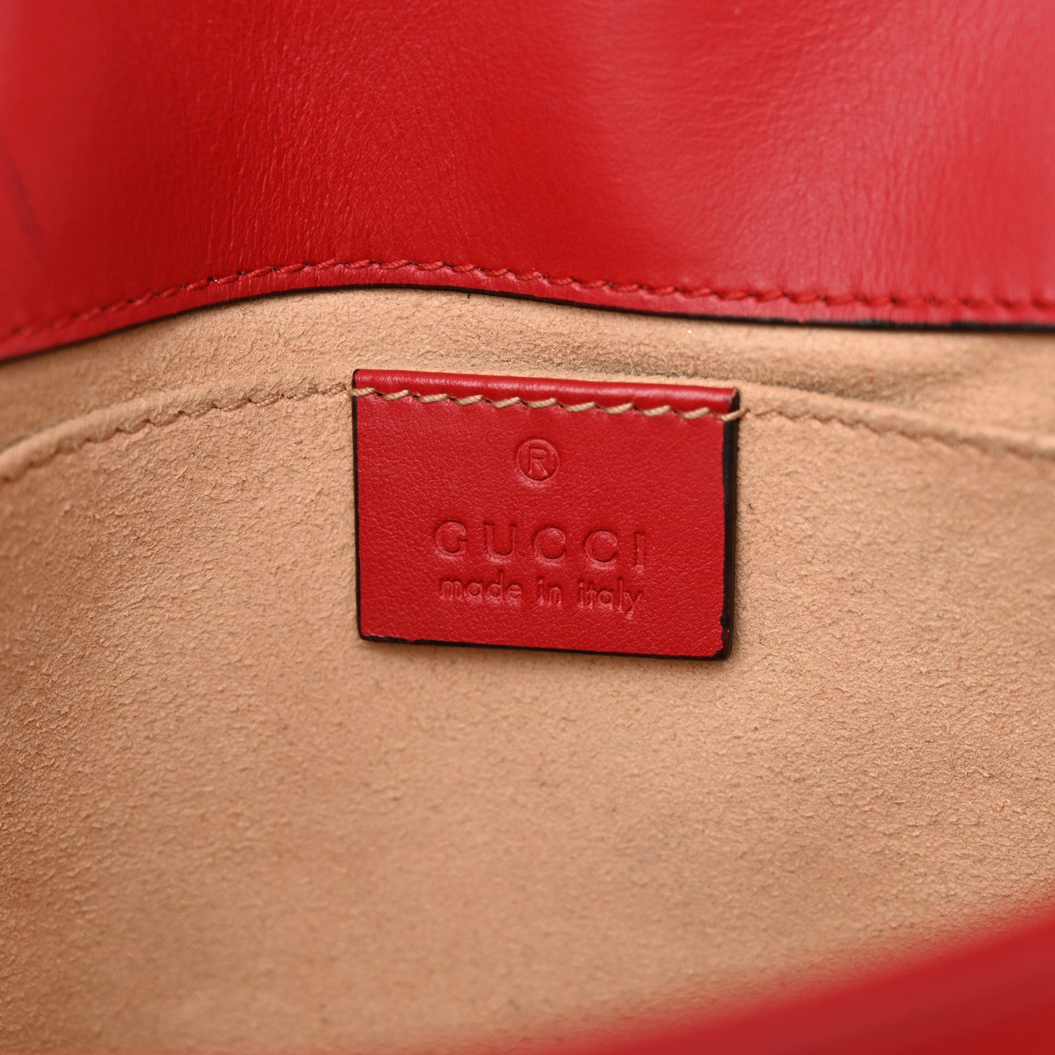 Gucci Calfskin Matelasse Mini GG Marmont Shoulder Bag Hibiscus Red 6 of 12