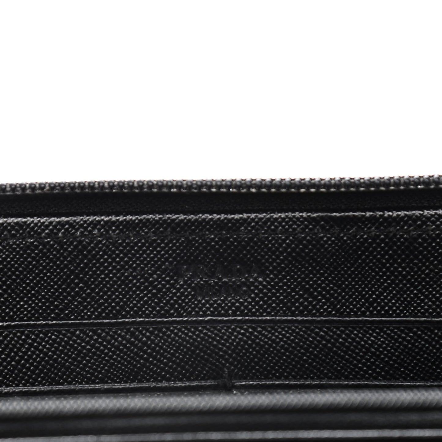 Saffiano Triangle Zip Around Wallet Black