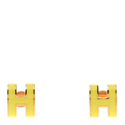 Hermes Gold Lacquered Mini Pop H Earrings Jaune Sature 1 of 5