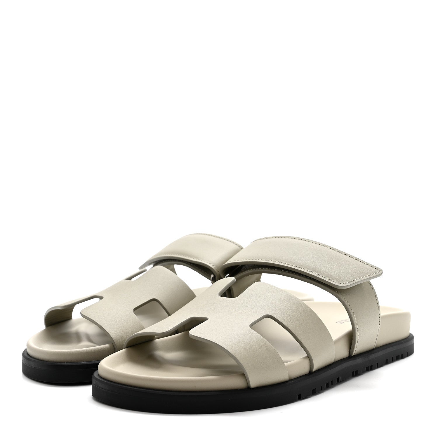 Hermes Calfskin Womens Chypre Sandals 36.5 Beige Esquisse 4 of 10