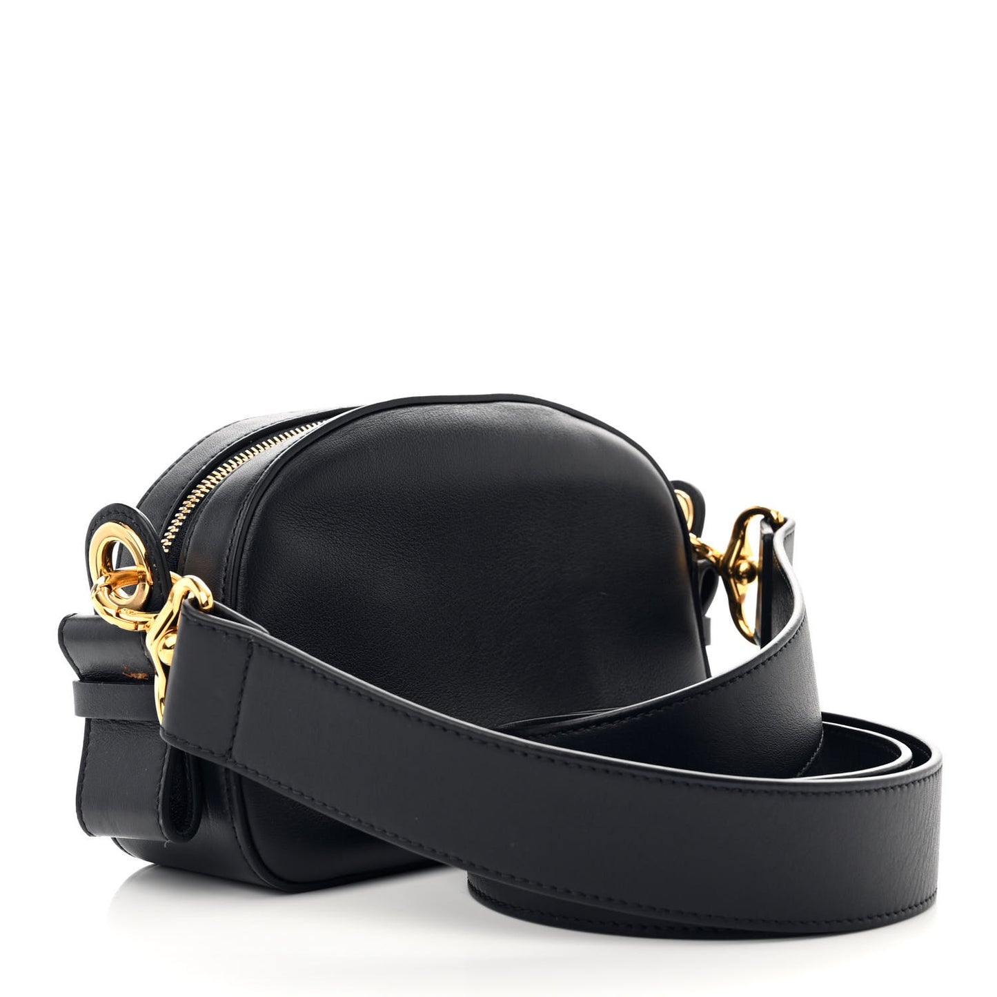 Smooth Calfskin Little Horses Embroidered Shoulder Bag Black