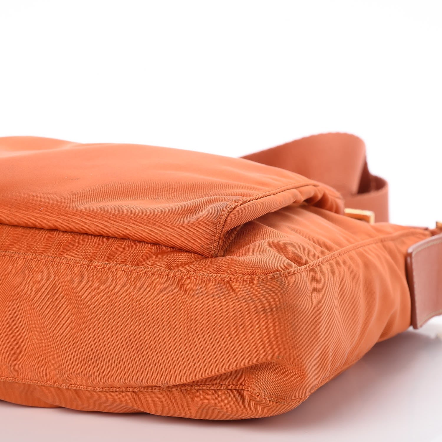 Prada Nylon Vela Flat Messenger Bag Papaya 13 of 13
