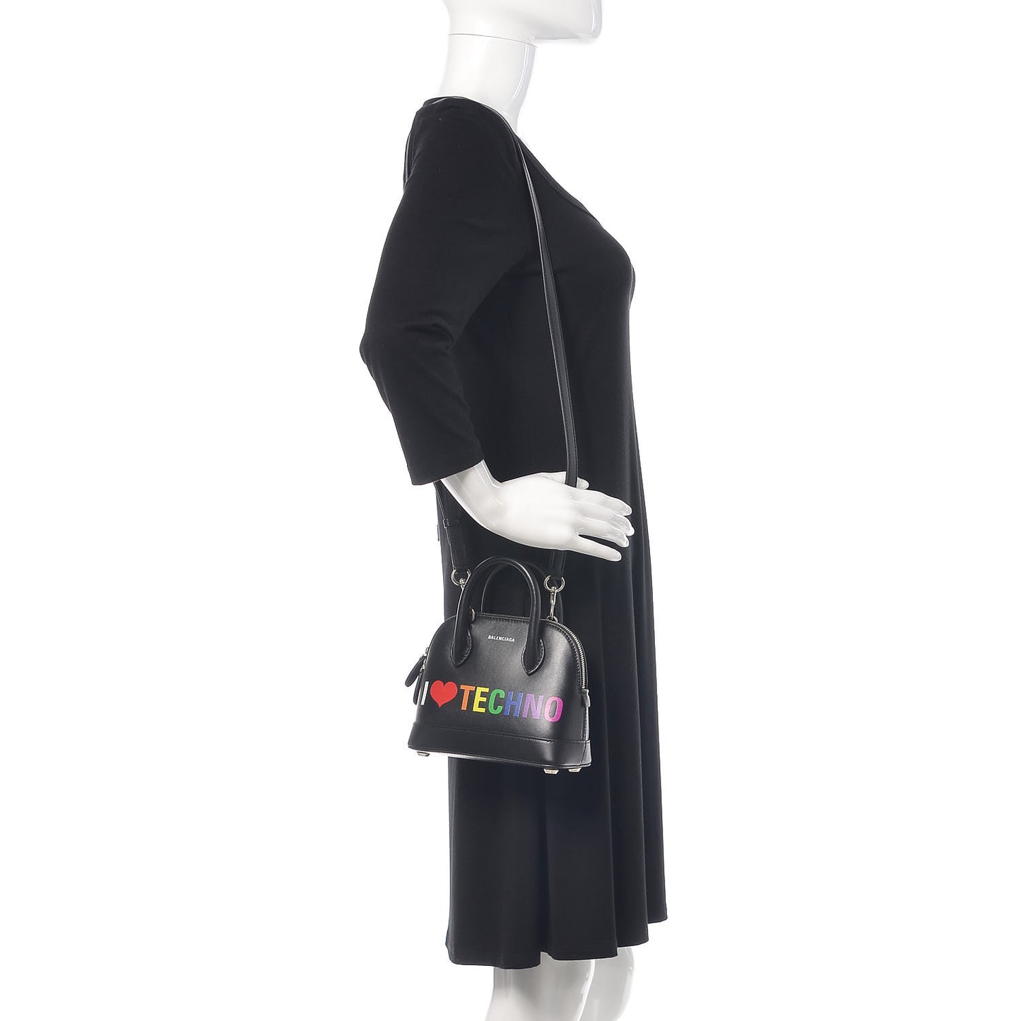 Calfskin I Love Techno XXS Ville Top Handle Bag Black Multicolor