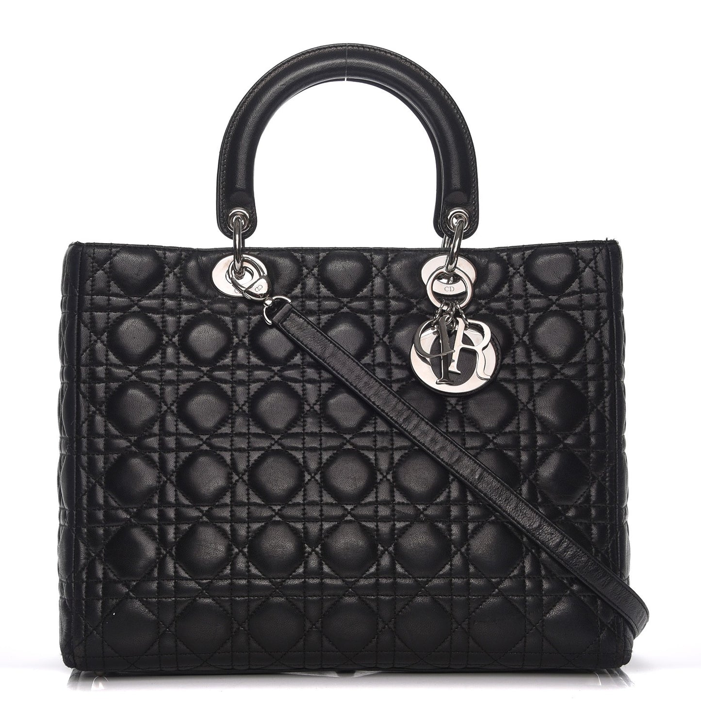 Lambskin Cannage Large Lady Dior Black