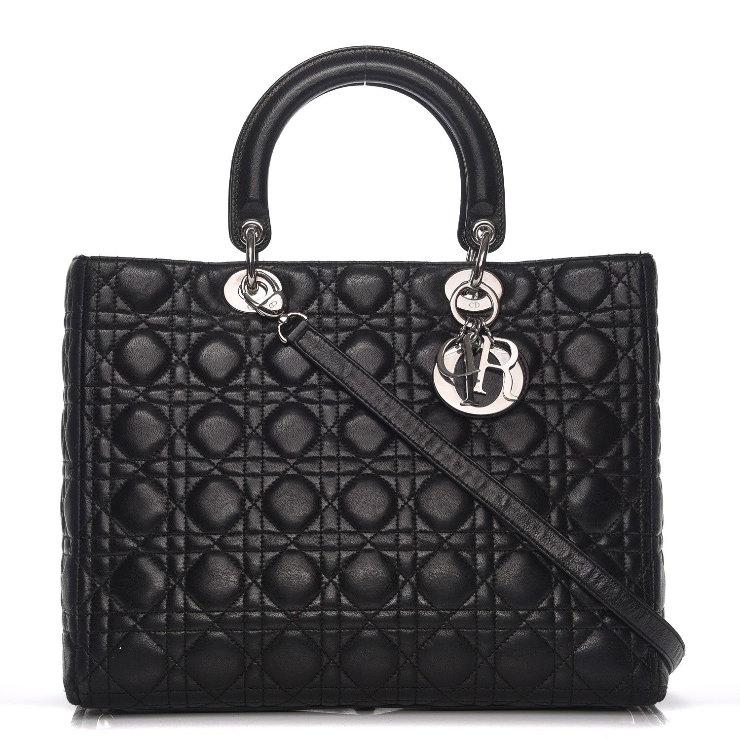 Christian Dior Lambskin Cannage Large Lady Dior Black 1 of 9