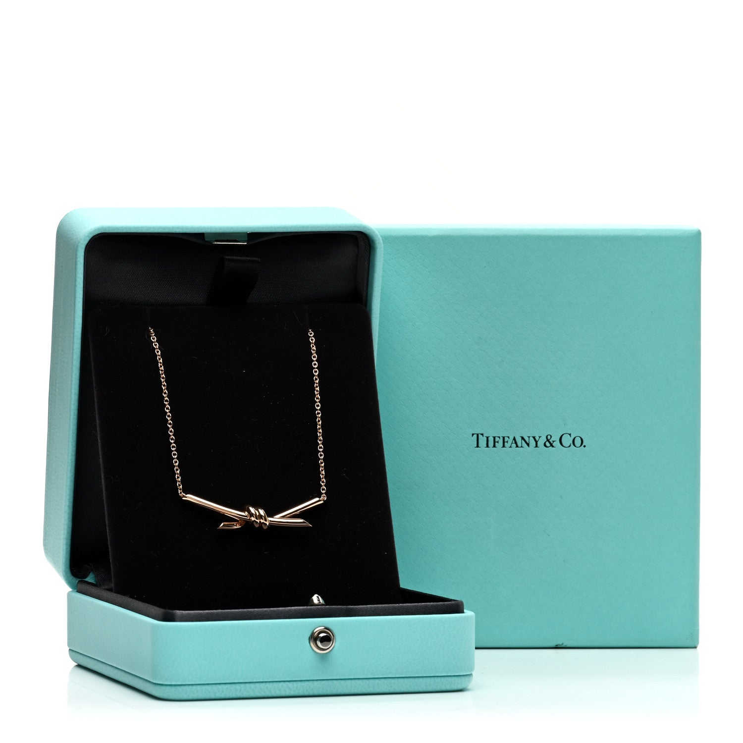 Tiffany 18K Rose Gold Knot Necklace 5 of 5