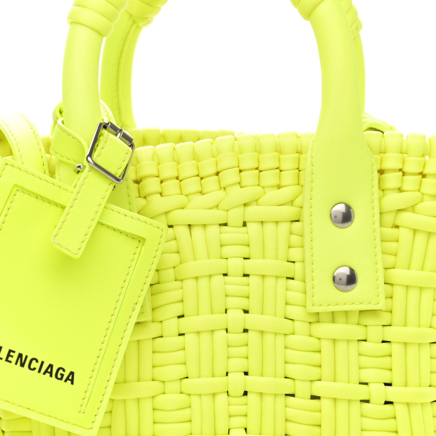 Faux Calfskin XXS Bistro Basket Fluo Yellow