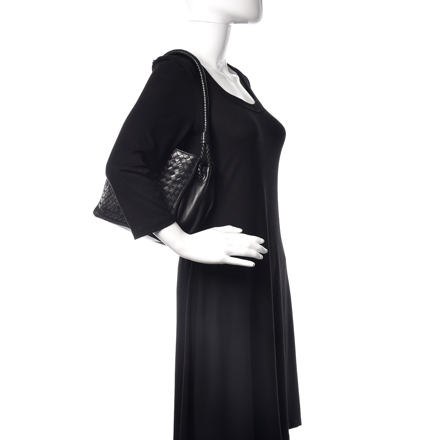 Nappa Intrecciato Shoulder Bag Black
