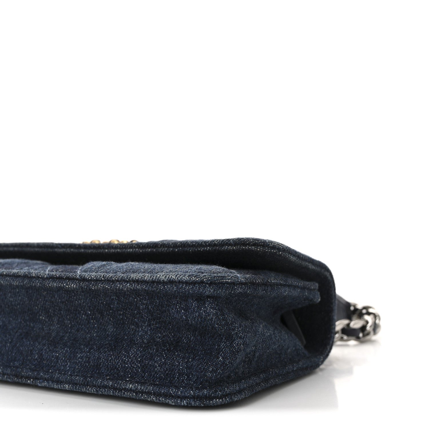 Chanel Denim Quilted Chanel 19 Flap Phone Holder With Chain Blue 10 of 11