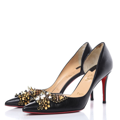 Christian Louboutin Nappa Farfaclou Spike 85 Pumps 37 Black 3 of 14