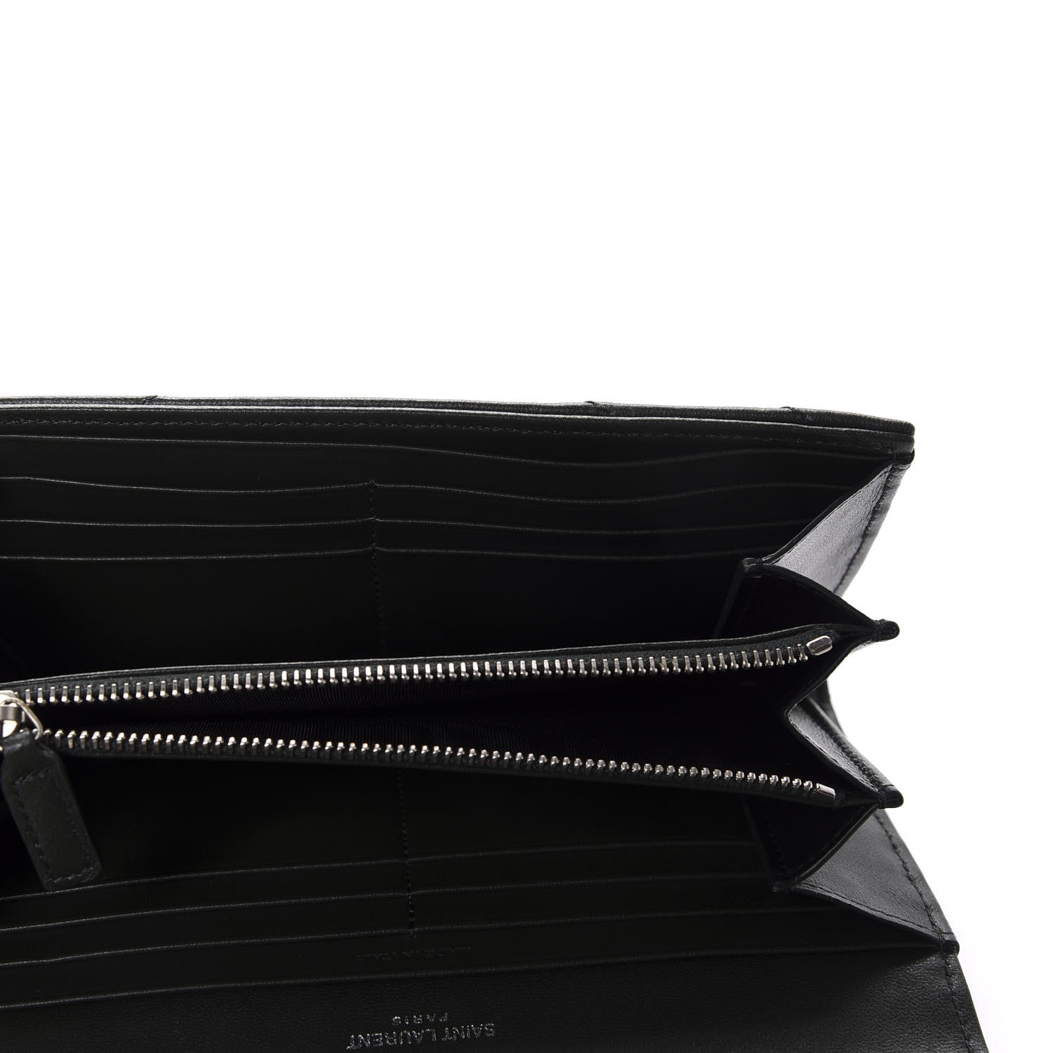 Saint Laurent Lambskin Y Quilted Monogram Large Loulou Flap Wallet Black 5 of 8