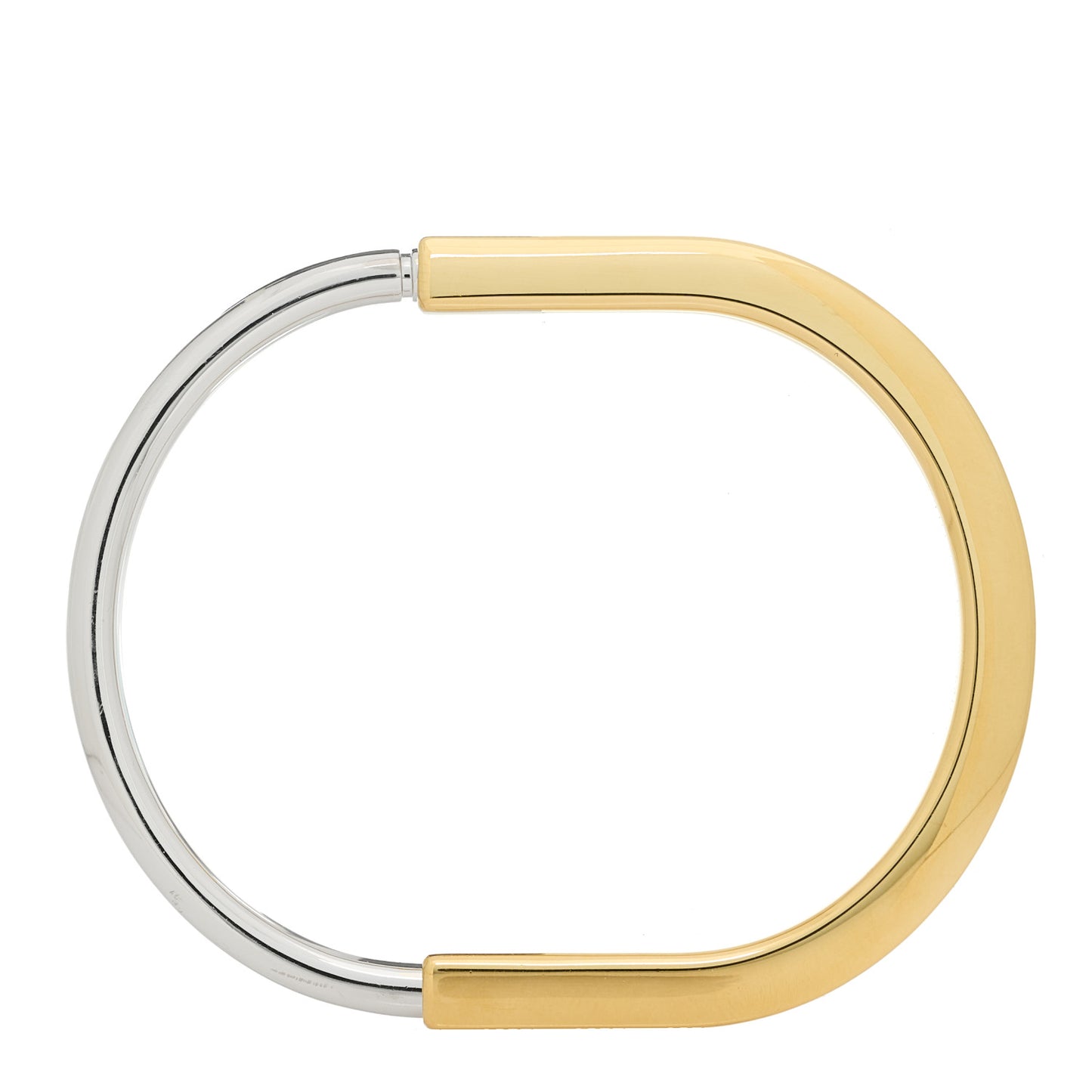 18K Yellow White Gold Tiffany Lock Bangle Bracelet