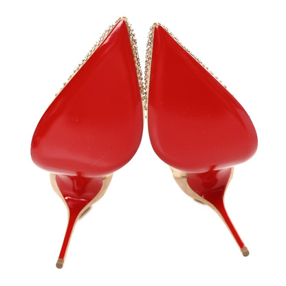 Christian Louboutin Suede Lame Crystal Strass Follies 100 Pumps  41 Light Silk 6 of 9