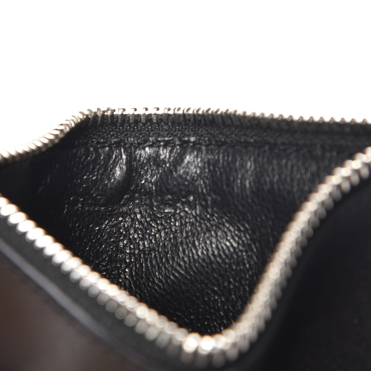 Calfskin Moujik Patch Fragments Zip Pouch Card Holder Black
