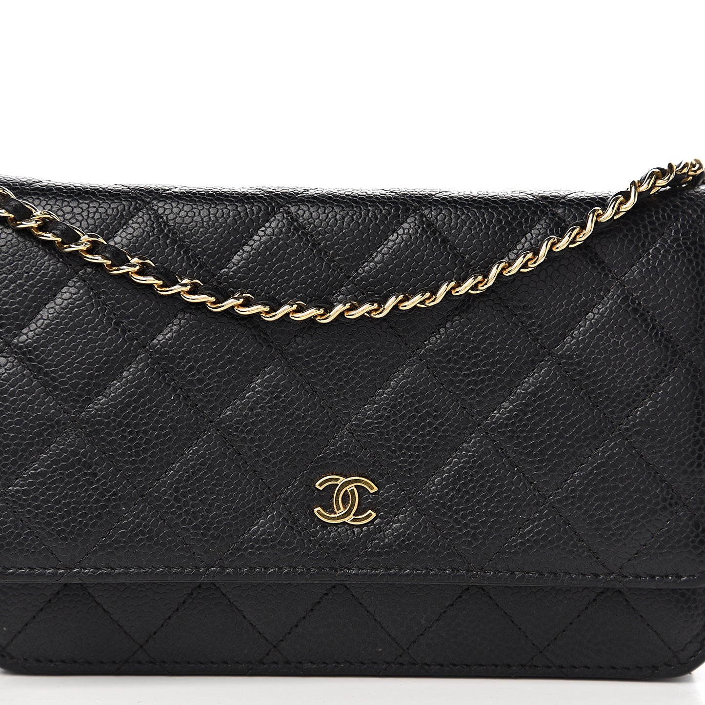 Caviar Quilted Wallet On Chain WOC Black