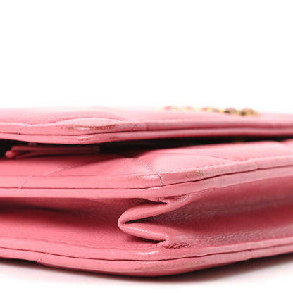 Chanel Lambskin Quilted Chanel 19 Wallet On Chain WOC Pink 10 of 11