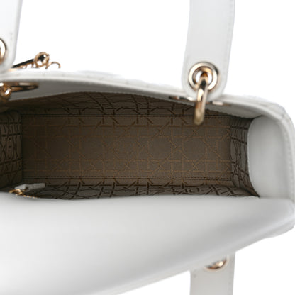 Christian Dior Lambskin Cannage Small My ABCDior Lady Dior White 5 of 11