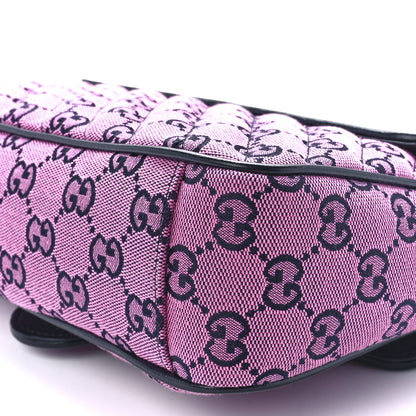 Gucci Monogram Multicolor Matelasse Diagonal Small GG Marmont Shoulder Bag Pink Blue 12 of 12