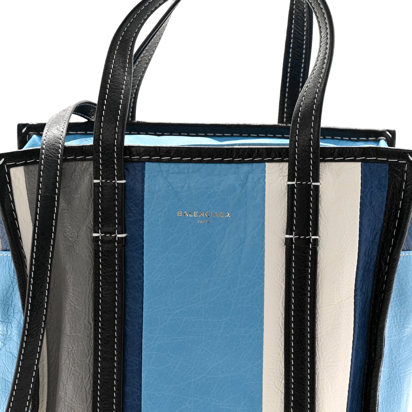 Veau Arena Multicolore S Bazar Shopper Tote Bleu Gris White Black