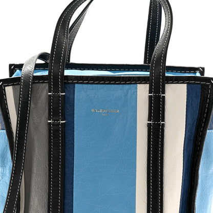 Balenciaga Veau Arena Multicolore S Bazar Shopper Tote Bleu Gris White Black 8 of 13