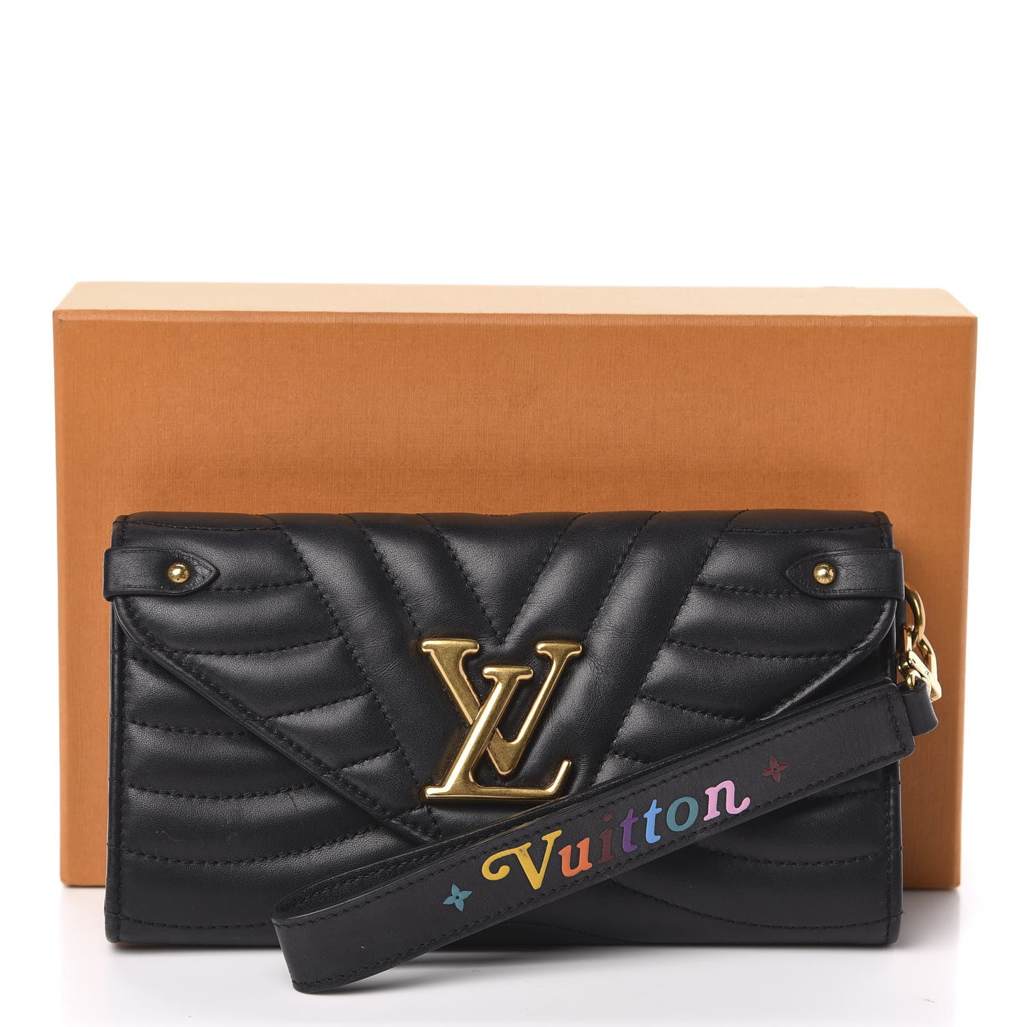 Louis Vuitton Calfskin New Wave Long Wallet Black 7 of 7