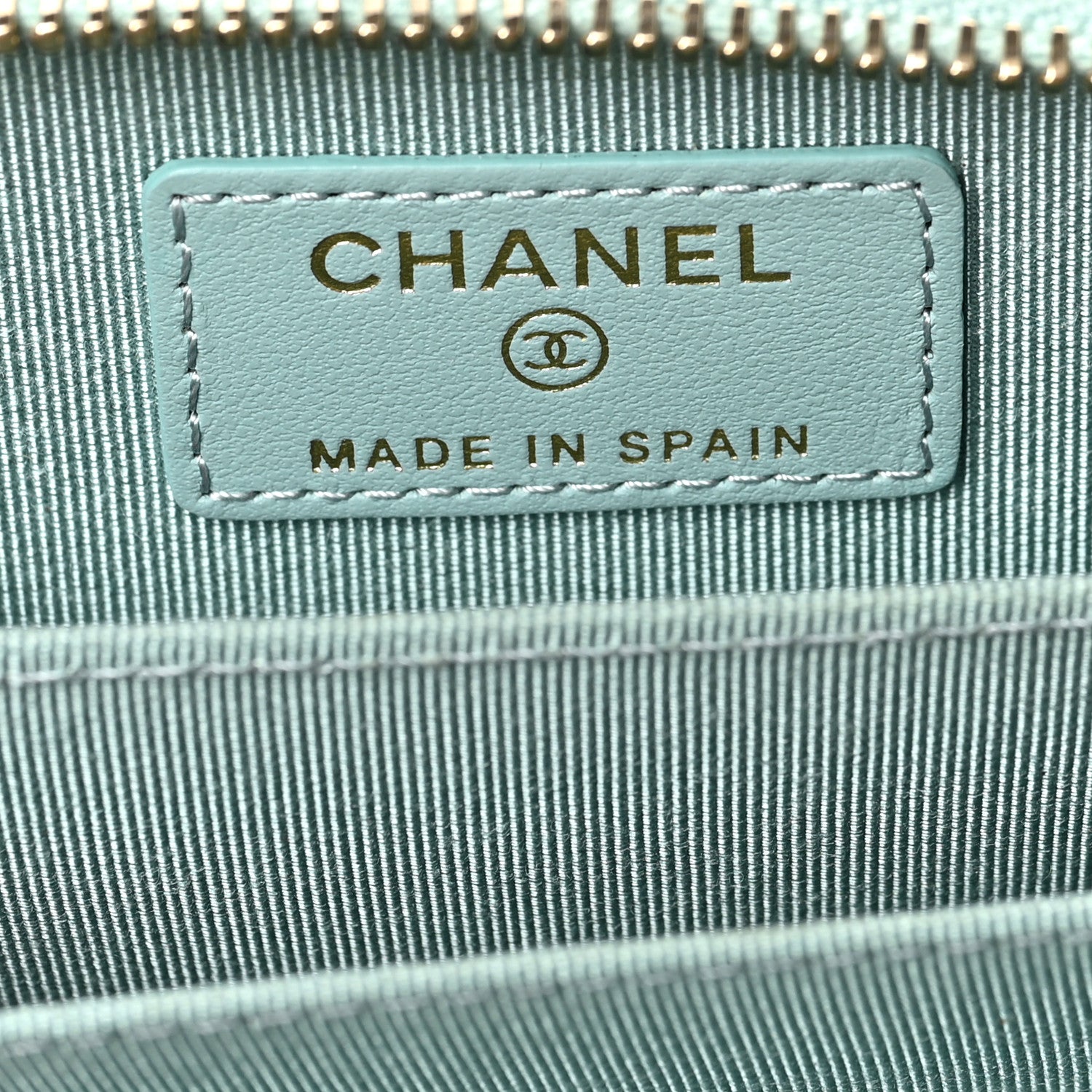 Chanel Caviar Quilted Zip Coin Purse Light Blue 11 of 14
