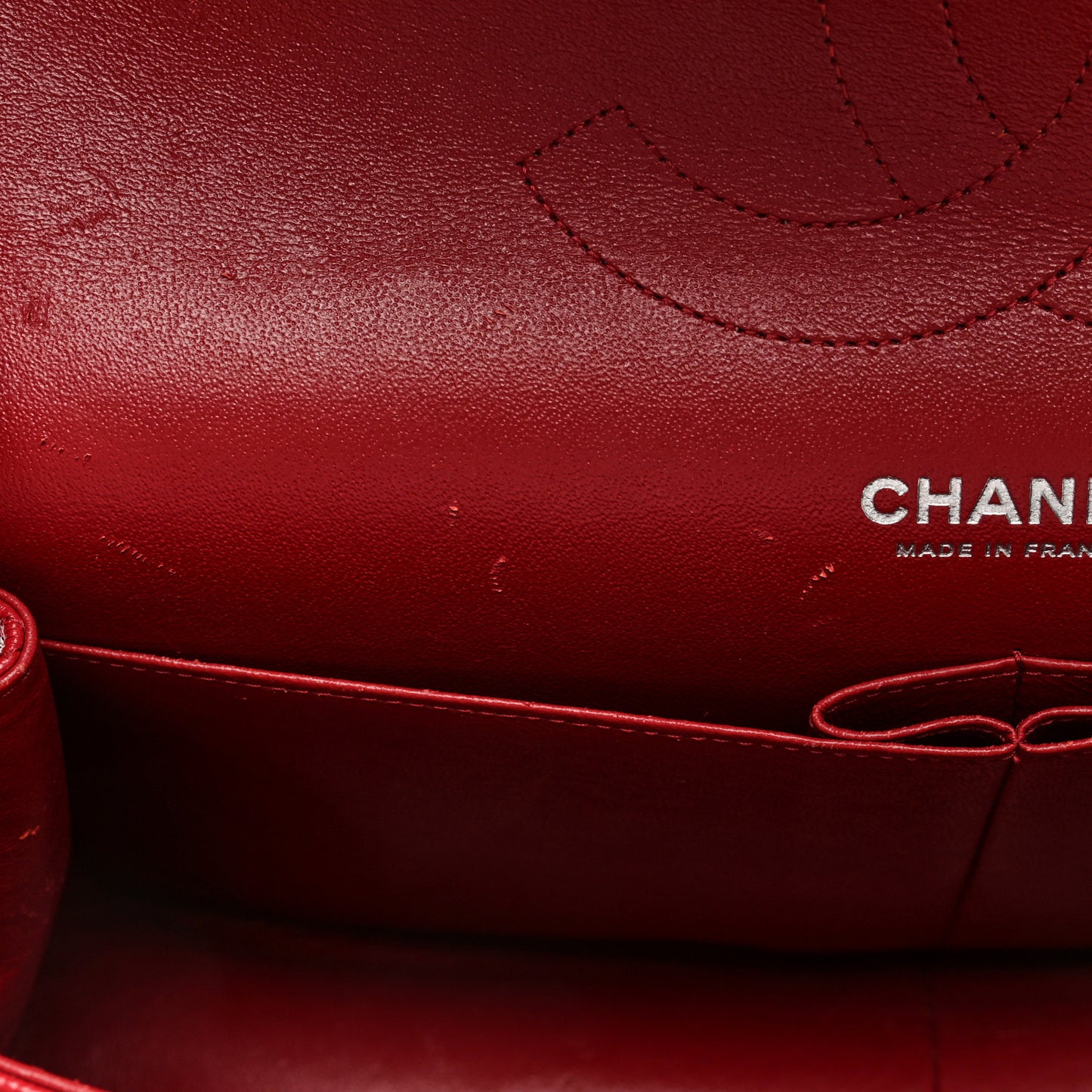 Caviar Quilted Jumbo Double Flap Dark Red