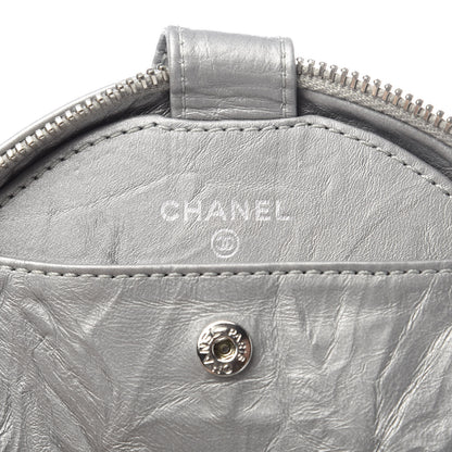 Chanel Metallic Aged Calfskin Quilted Round Bag Silver 6 of 6