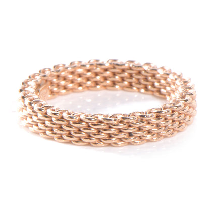 Tiffany 18k Rose Gold Narrow Mesh Somerset Ring 6.5 1 of 4