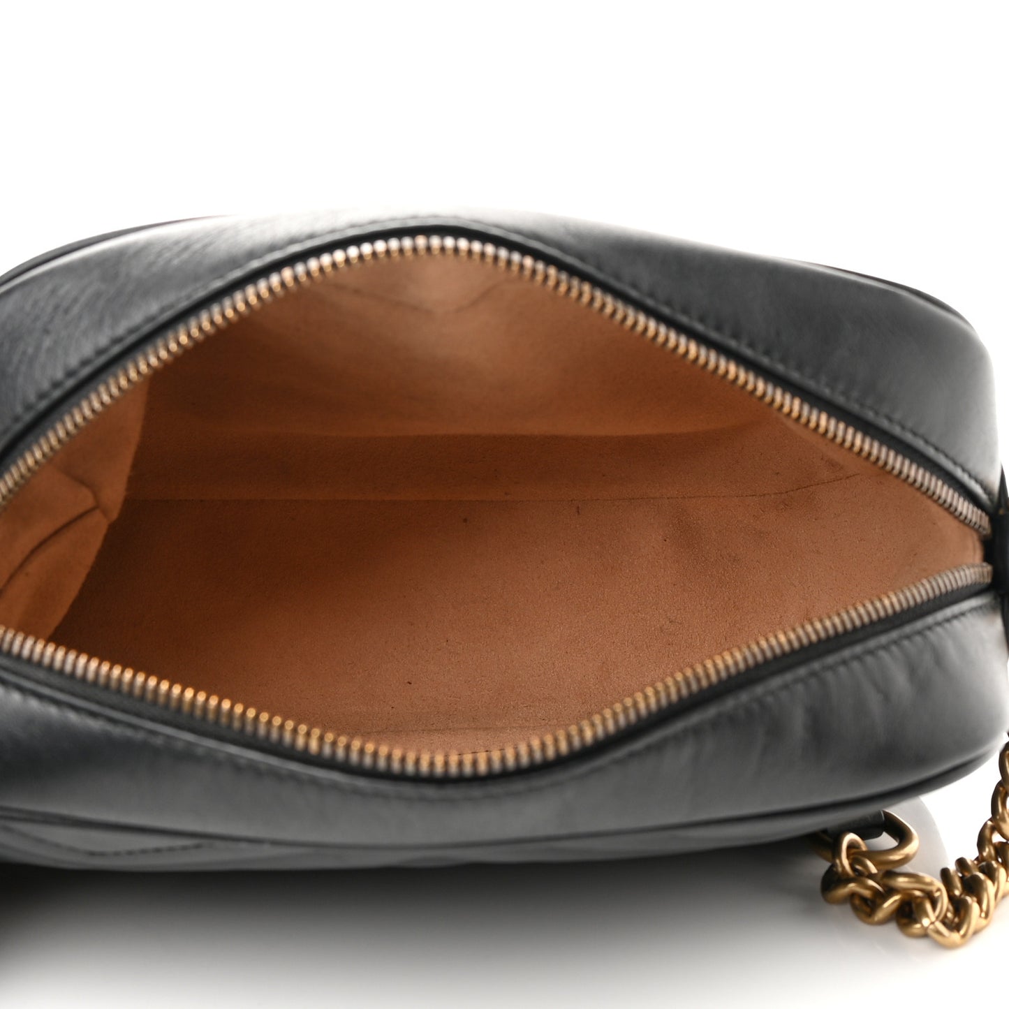 Calfskin Matelasse Small GG Marmont Chain Shoulder Bag Black