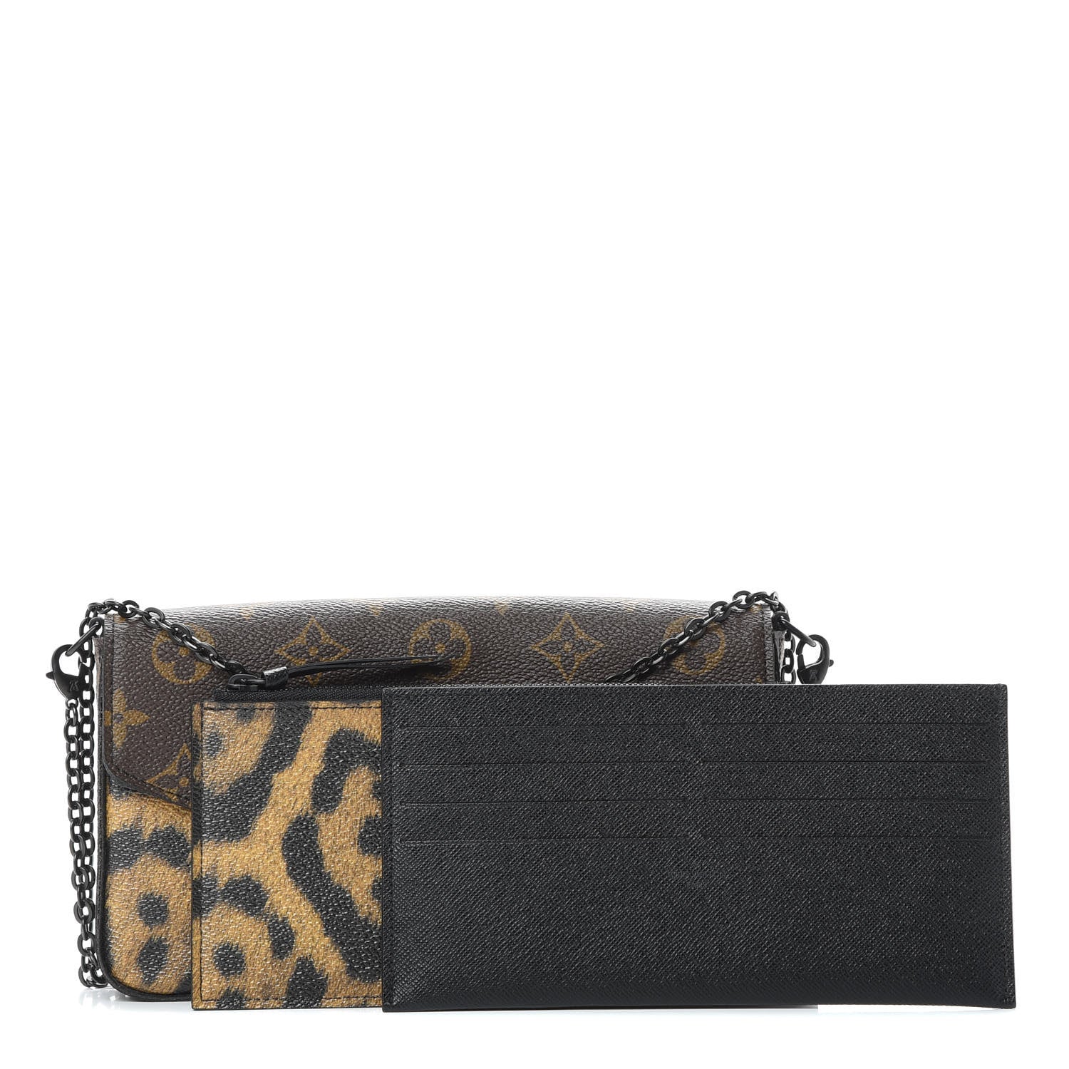 Louis Vuitton Monogram Animal Print Pochette Felicie Chain Wallet 4 of 16