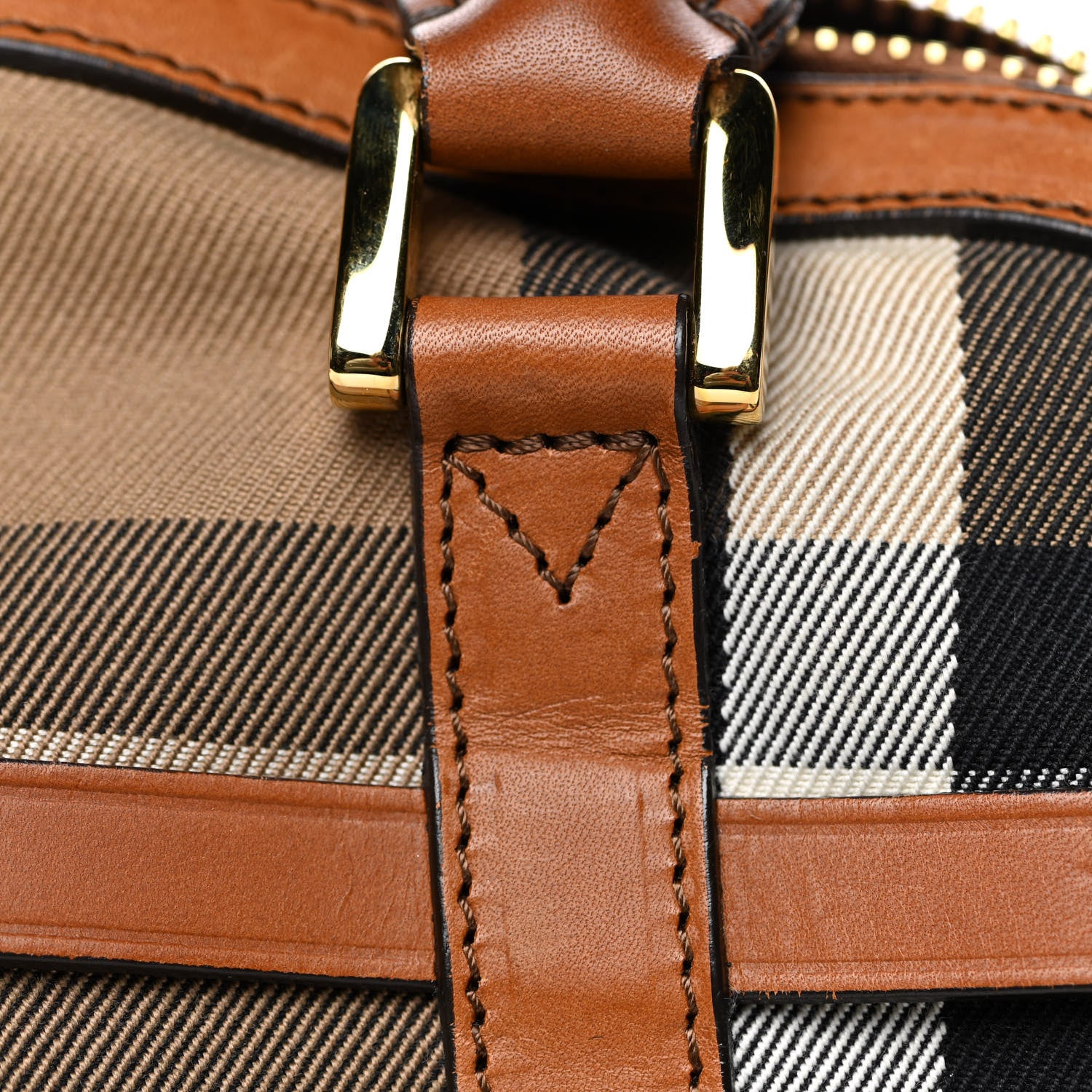 Burberry Bridle Calfskin House Check Small Orchard Bowling Bag Deep Claret 28 of 34
