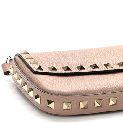 Valentino Garavani Grainy Calfskin Rockstud Crossbody Pouch Poudre 8 of 9