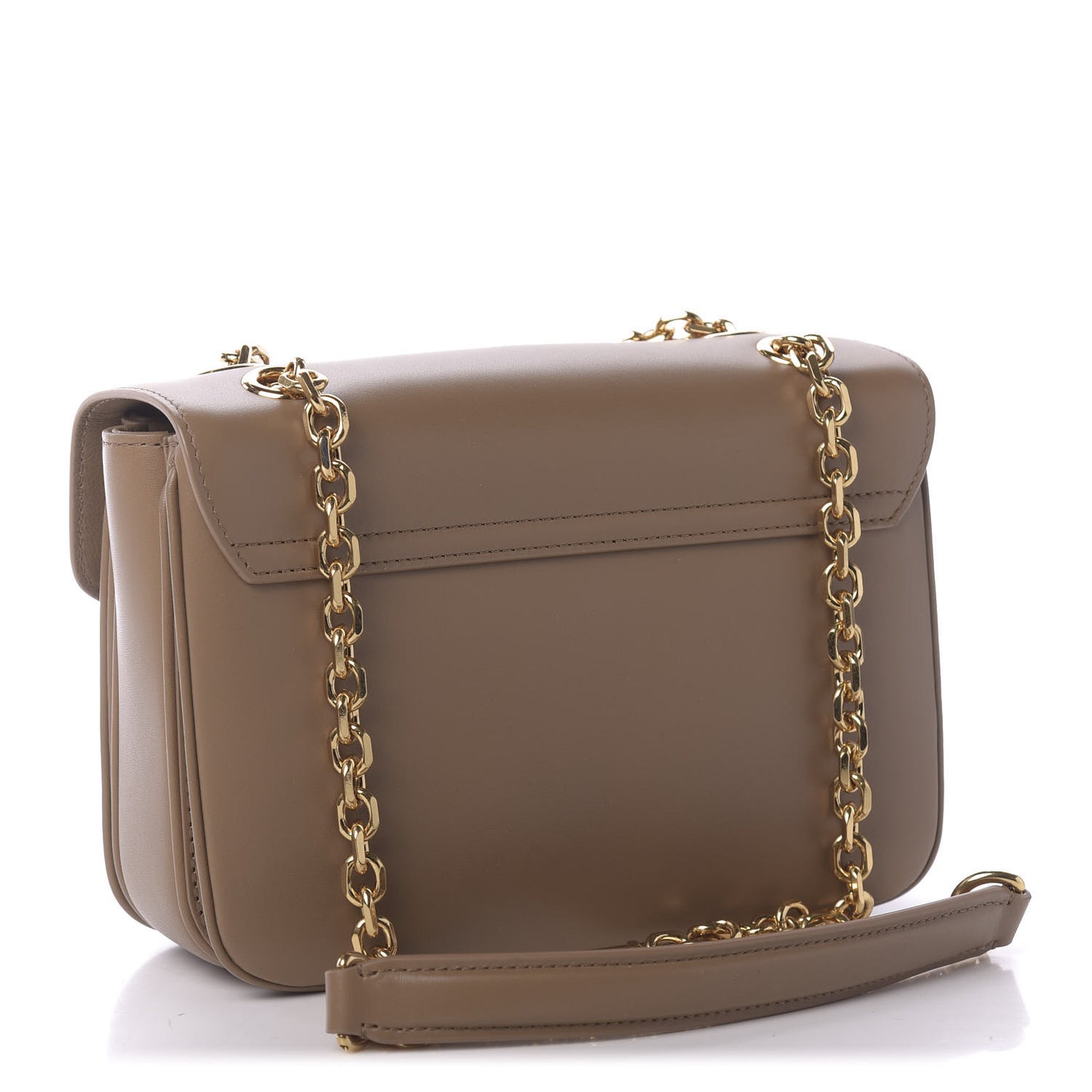 Shiny Calfskin Medium C Bag Light Camel