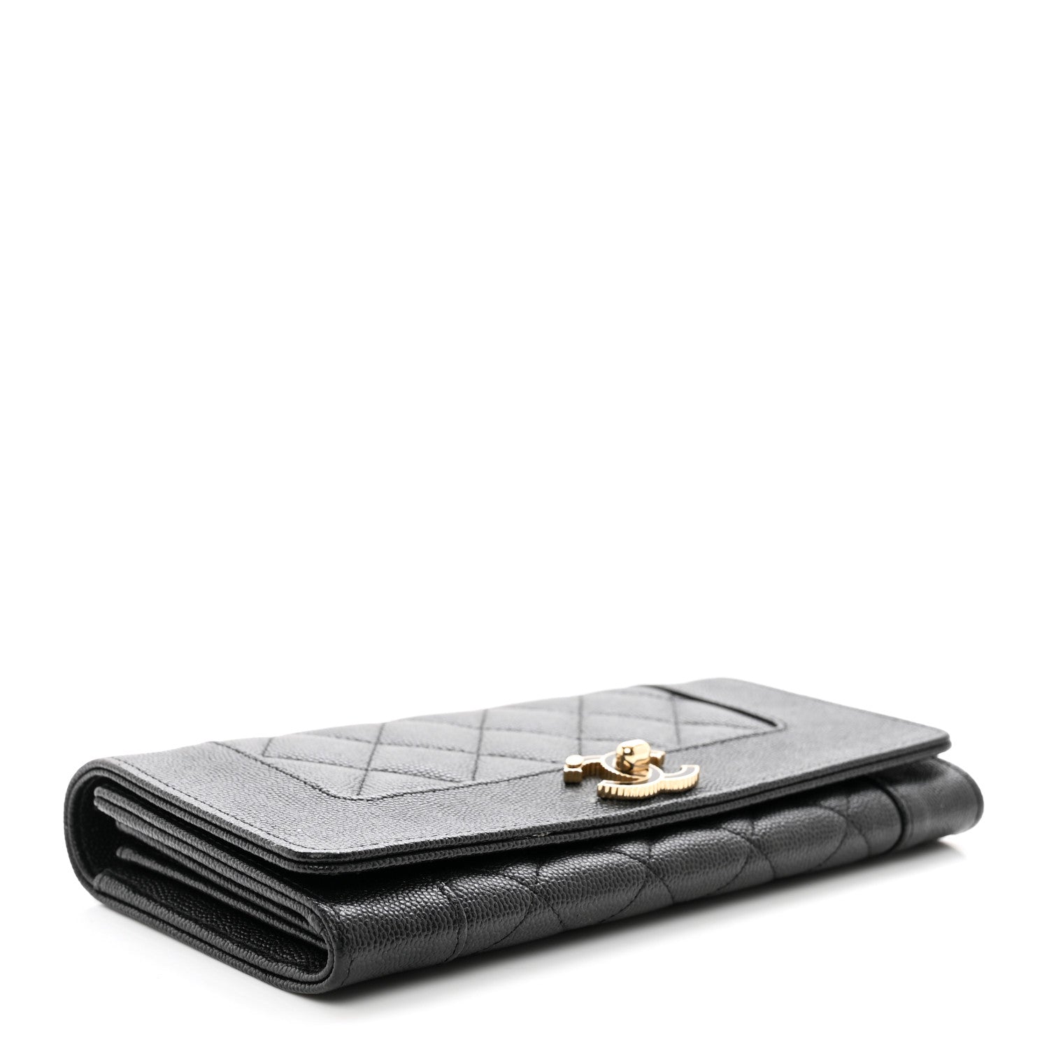 Chanel Caviar Quilted Mademoiselle Vintage Flap Wallet Black 4 of 9