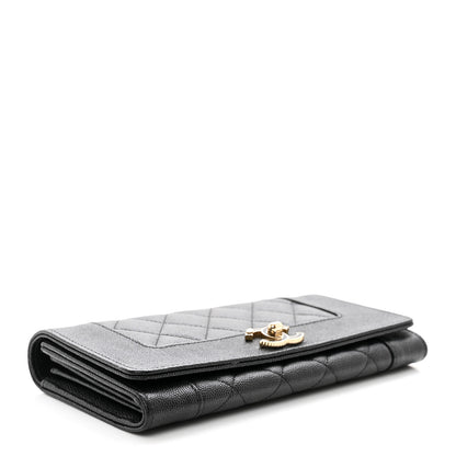 Chanel Caviar Quilted Mademoiselle Vintage Flap Wallet Black 4 of 9