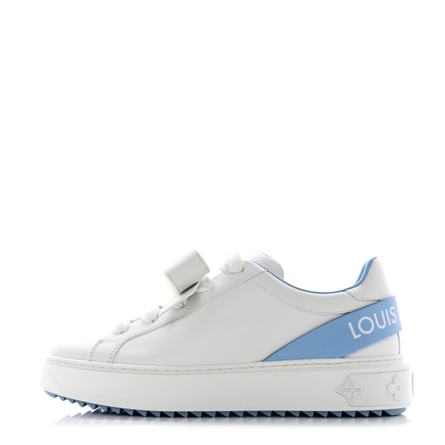 Calfskin Time Out Bow Sneakers 37.5 Blue