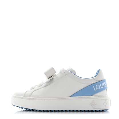 Louis Vuitton Calfskin Time Out Bow Sneakers 37.5 Blue 1 of 9