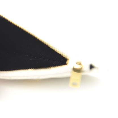 Saint Laurent Grain De Poudre Matelasse Chevron Monogram Fragments Zippered Card Case White 5 of 8