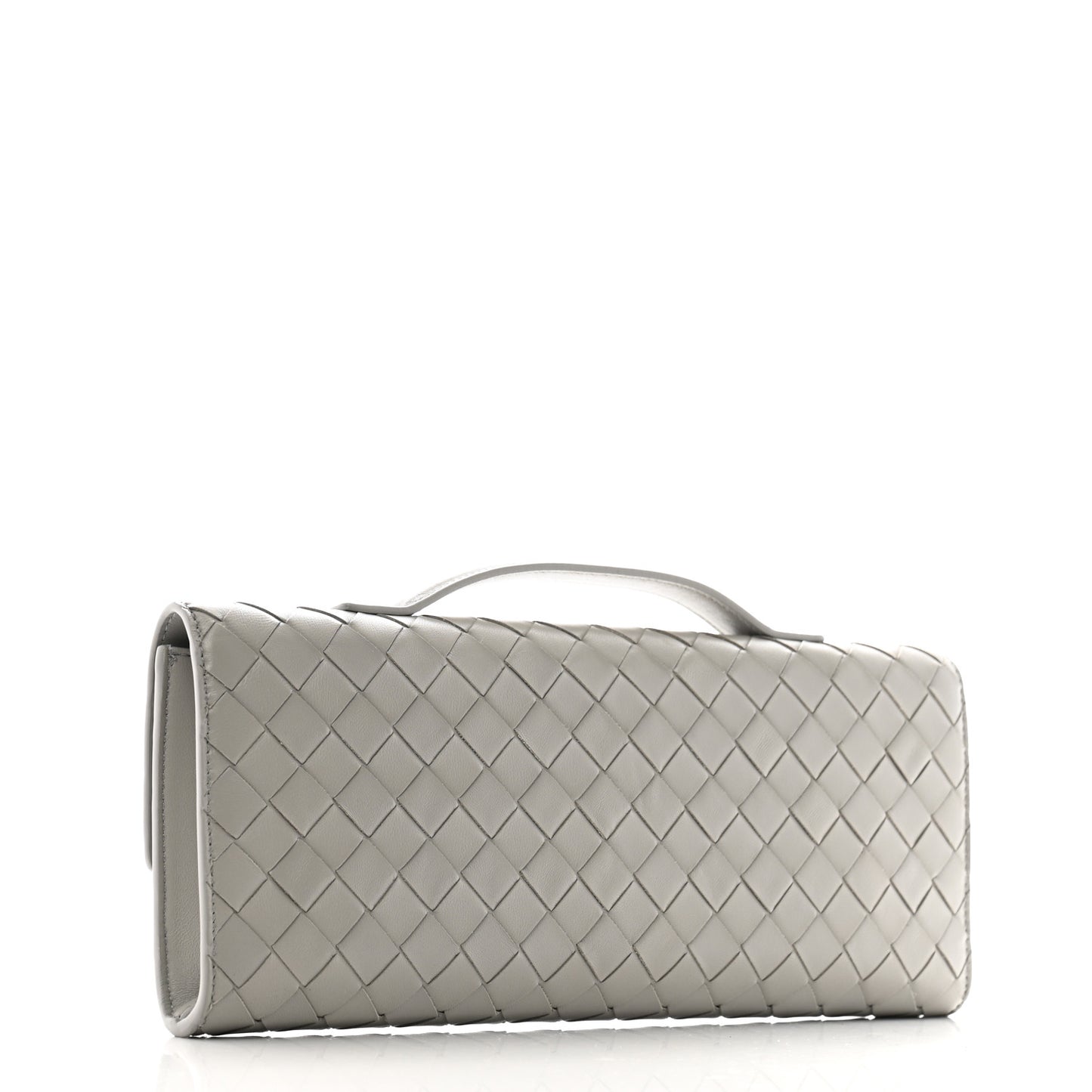 Nappa Intrecciato Long Andiamo Top Handle Clutch Sterling