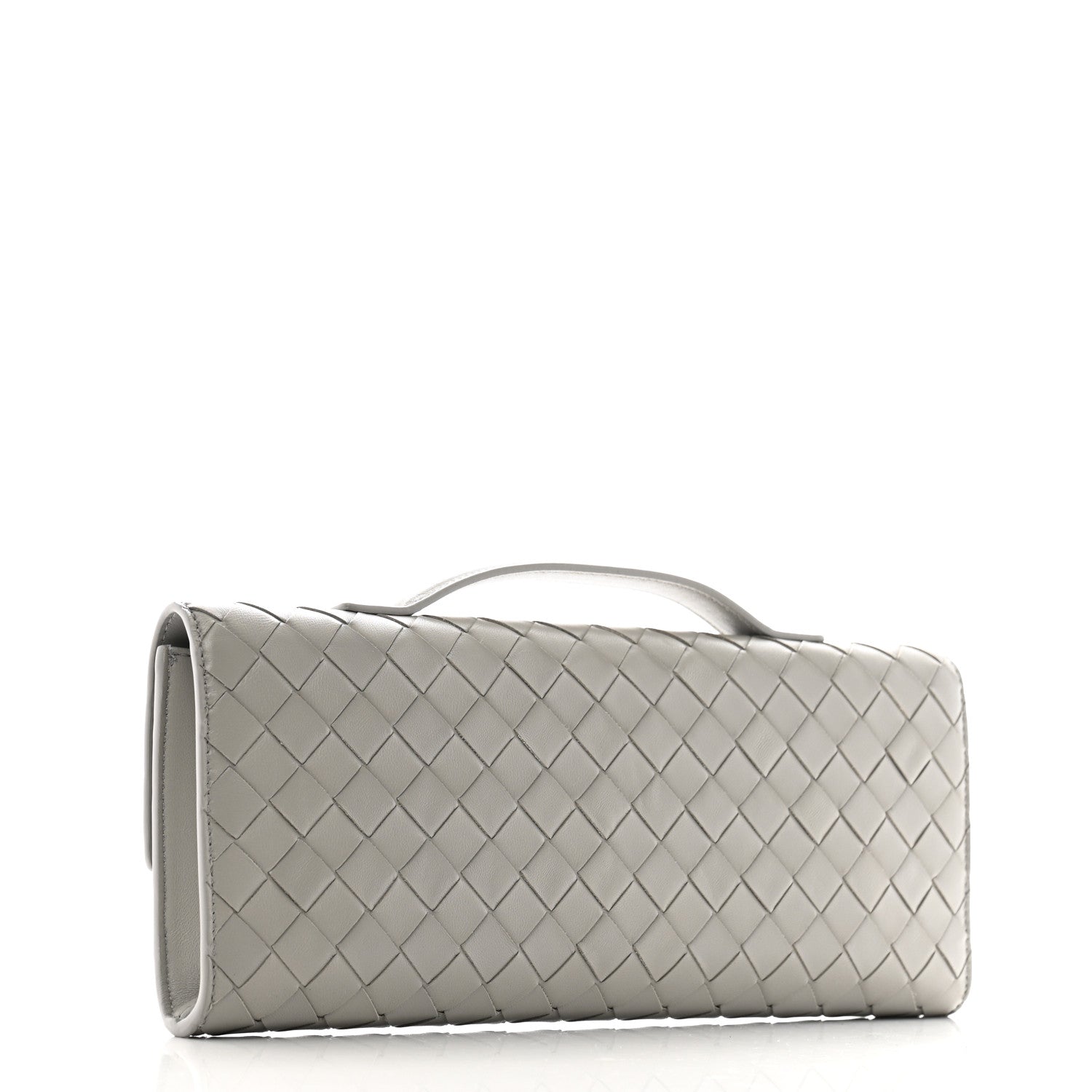 Bottega Veneta Nappa Intrecciato Long Andiamo Top Handle Clutch Sterling 3 of 9