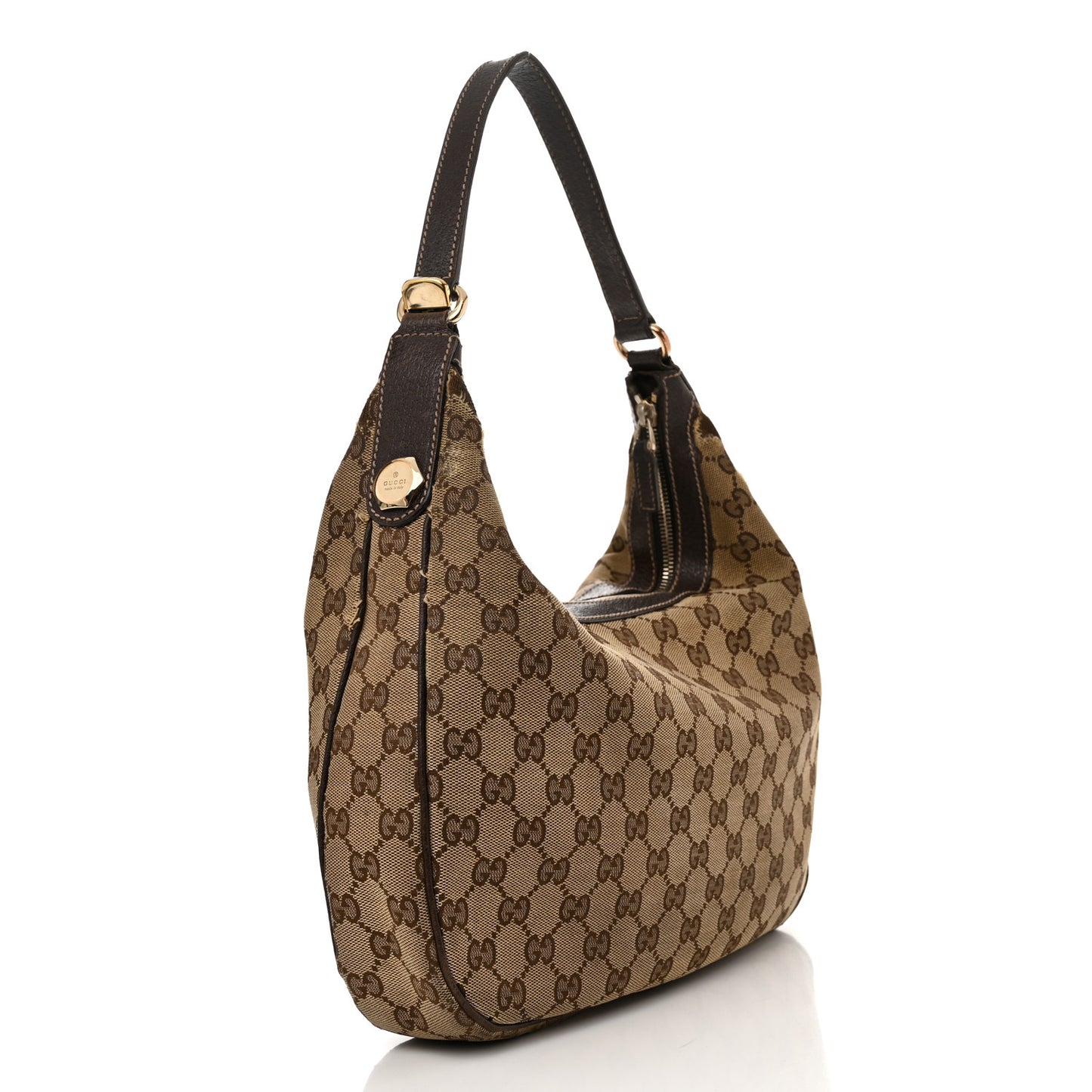 GG Monogram Medium Charmy Hobo Dark Brown