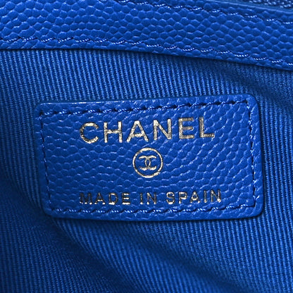 Chanel Caviar Quilted Medium Cosmetic Case Blue 6 of 8