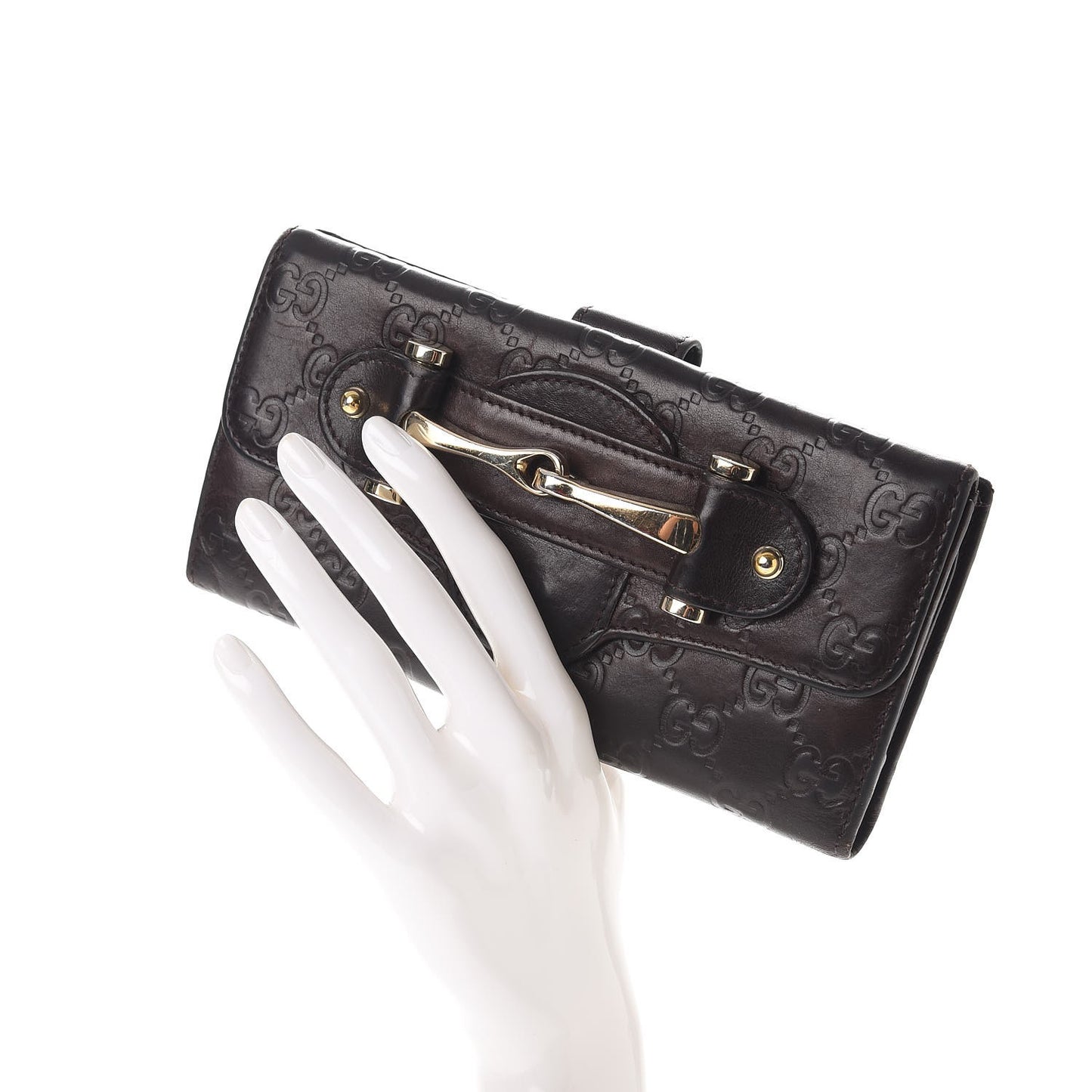 Guccissima Horsebit Continental Wallet Brown