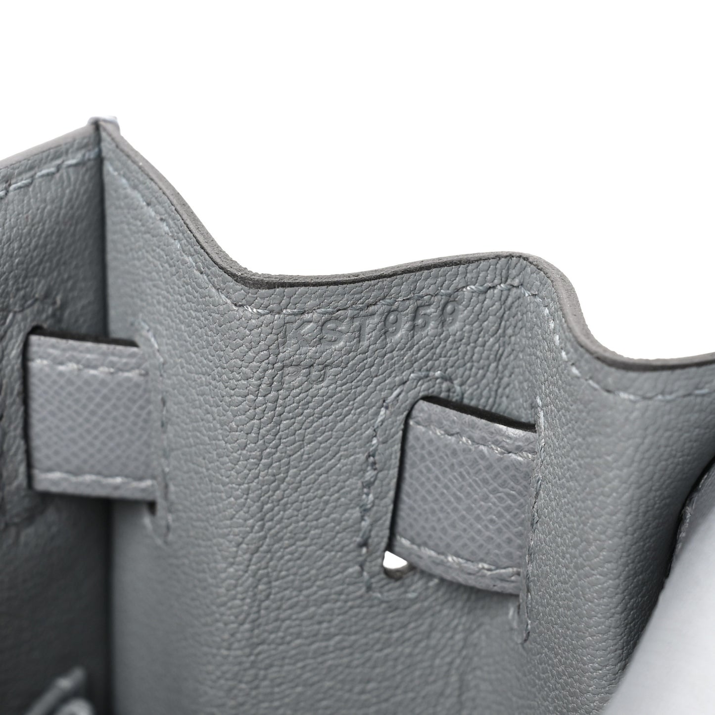 Madame Calfskin Kelly Sellier 28 Gris Pantin