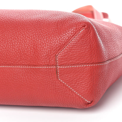 Hermes Taurillon Clemence Double Sens Reversible Tote 36 Rouge Casaque Crevette 12 of 14