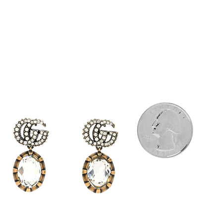 Gucci Crystal Double G Earrings Aged Gold 2 of 4